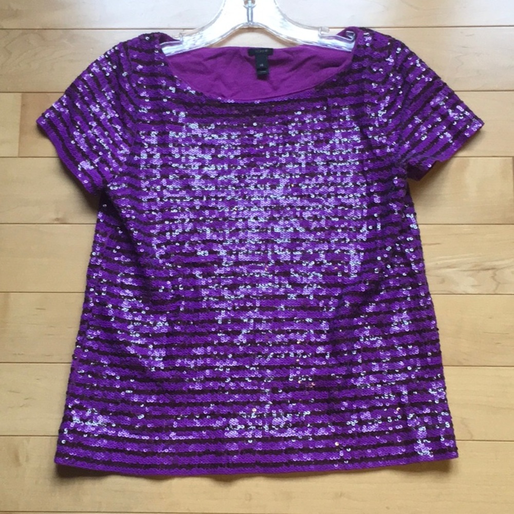J Crew short sleeve sequin top